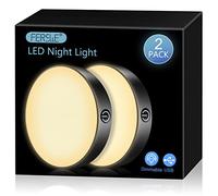 Ferswe Lampe de Placard Blanc Chaud, Veilleuse LED avec grande batterie 1000 mAh, lumière armoire LED pour placard, armoire, étagère, mur et bureau (2 pièces)