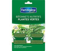 FERTILIGÈNE Bâtonnets Nutritifs Plantes Vertes - Nutrition 8 Semaines - Action Progressive & Oligo-Éléments - Pour Pots et Jardinières - 30 Bâtonnets