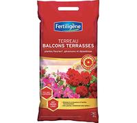 FERTILIGENE FBAL6P - Terreau Balcons et Terrasses Plantes Fleuries 6 L - Stimule la croissance et facilite l'enracinement - Pour des plantes plus belles - Avec engrais organique - Fabriqué en France
