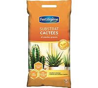 FERTILIGENE FCAC6PN - Substrat Cactées et Plantes Grasses 6 L -Facilite le drainage - Favorise une croissance régulière - Evite les excès d'eau - Avec engrais, pouzzolane et sable - Fabriqué en France