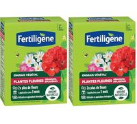FERTILIGENE FEGFLE650 - Engrais Végétal Plantes Fleuries, Géraniums, Dipladénias 650 g - 2 fois plus de fleurs -Seulement 1 application en 3 mois - Jusqu'à 8 m² - Produit 100% naturel avec zéolite