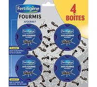 FERTILIGENE FFOUB4 - Anti-Fourmis Boîtes Appât x4 - Détruit durablement et en profondeur les fourmilières - Actif à faible dose - Anti-fourmis utilisable en intérieur et extérieur - Fabriqué en France
