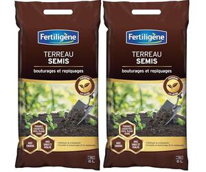 FERTILIGENE FSEM6PN - Terreau pour Semis, Bouturages et Repiquages UAB 6 L - Facilite Le bouturage et Le repiquage - Favorise la levée - Enrichie en Engrais, Sable et Perlite - Fabriqué en France