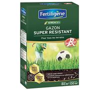 FERTILIGÈNE Gazon Super Résistant Label Rouge - Haute Résistance Piétinement & Sécheresse - Pousse Rapide en 7 Jours - Sac 1kg (40m²)