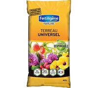 FERTILIGENE NATUREN FUNI40N - Terreau Universel UAB 40 L - Favorise la croissance -Nourrit en continu - Enrichie en engrais organique - Contient des fibres de miscanthus - Terreau démarche responsable