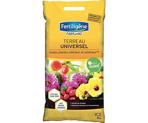 FERTILIGÈNE Naturen Terreau Universel 6L - Formule enrichie en Engrais Organique - pour Plantes d'Intérieur, Balcon et Jardin