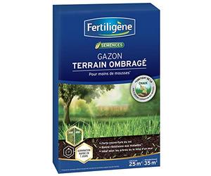 FERTILIGENE OMBR25 - Semences Gazon Terrain Ombragé 875 g - Premières pousses en 1 semaine - Limite les mousses et résiste aux maladies - Zones à faible ensoleillement (sous les arbres) - Pour 200m²