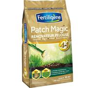 FERTILIGENE FPATCH36C - Patch Magic Rénovateur de Pelouse 3,6 kg - Formule 4 en 1, semences, engrais, fixateur et support végétal - Pelouse 2 fois plus dense - Première pousses dès 4 jours - Pour 16m²