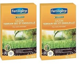 FERTILIGENE SEC35 - Semences Gazon Terrain Sec 875 g - Pour moins d'arrosages et un gazon plus vert - Excellence résistance à la sécheresse - Idéal terrains en plein soleil ou bord de mer -Pour 35m²