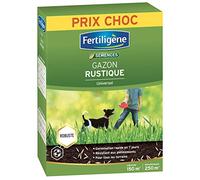 FERTILIGENE Semences Gazon Rustique 3,75 kg - 150 m² | Semences adaptées à différents terrains, avec germination rapide et bonne résistance au piétinement.