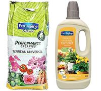 FERTILIGENE Terreau Universel Performance Organics, 10L & Engrais Universel Tout Prêt, 1L