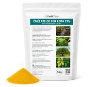 FertilTech Chélate de Fer EDTA 13% 5 kg Anti-Chlorose pour Plantes et Gazon | Engrais Foliaire Soluble Corrige les Carences en Fer | Jardin, Feuilles Jaunes, Potager, Arbustes, Hydroponie