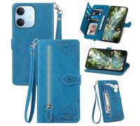 Fertuo Coque Antichoc en Cuir PU à Rabat pour Realme P4 Lite 4G, Bleu