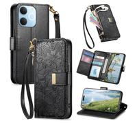 Fertuo Coque Antichoc en Cuir PU à Rabat pour Realme P4 Lite 4G, Noir