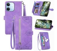 Fertuo Coque Antichoc en Cuir PU à Rabat pour Realme P4 Lite 4G, Violet