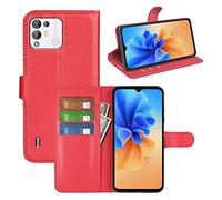 Fertuo Coque pour Blackview A55 Pro, Antichoc Portefeuille Étui Housse en Cuir à Rabat Flip Cover Case avec Silicone Bumper, Porte Carte, Béquille, Boucle Magnétique pour Blackview A55 Pro, Rouge