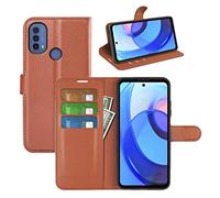 Fertuo Coque pour Motorola Moto E20 / E40 / E30, Antichoc Portefeuille Étui Housse en Cuir à Rabat Flip Cover Case avec Silicone Bumper, Porte Carte, Béquille, Boucle Magnétique pour Moto E20, Marron