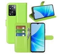Fertuo Coque pour Oppo A57 4G / A57S / A77 4G, Antichoc Portefeuille Étui Housse en Cuir à Rabat Flip Cover Case avec Silicone Bumper, Porte Carte, Béquille, Boucle Magnétique pour Oppo A57 4G, Vert