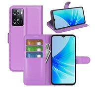 Fertuo Coque pour OPPO A57 4G / A57S / A77 4G, Antichoc Portefeuille Étui Housse en Cuir à Rabat Flip Cover Case avec Silicone Bumper, Porte Carte, Béquille, Boucle Magnétique pour OPPO A57 4G, Violet