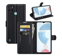 Fertuo Coque pour Realme C21Y / C25Y, Antichoc Portefeuille Étui Housse en Cuir à Rabat Flip Cover Case avec Silicone Bumper, Porte Carte, Béquille, Boucle Magnétique pour Realme C21Y / C25Y, Noir