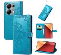 Fertuo Coque pour Redmi Note 14S / Note 13 Pro 4G / POCO M6 Pro 4G, Portefeuille Étui Housse en Cuir à Rabat avec Porte Carte, Chiusura Magnetica [Motif de Mandala] Flip Cover Case Antichoc, Bleu