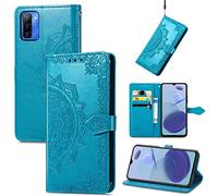Fertuo Coque pour Ulefone Note 12P / 12, Portefeuille Étui Housse en Cuir à Rabat avec Porte Carte, Chiusura Magnetica [Motif de Mandala] Flip Cover Case Antichoc pour Ulefone Note 12, Bleu