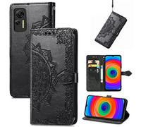 Fertuo Coque pour Ulefone Note 14 / Note 14 Pro, Portefeuille Étui Housse en Cuir à Rabat avec Porte Carte, Chiusura Magnetica [Motif de Mandala] Flip Cover Case Antichoc pour Ulefone Note 14, Noir