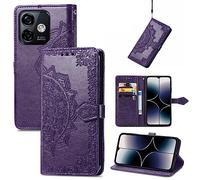 Fertuo Coque pour Ulefone Note 16 Pro, Portefeuille Étui Housse en Cuir à Rabat avec Porte Carte, Chiusura Magnetica [Motif de Mandala] Flip Cover Case Antichoc pour Ulefone Note 16 Pro, Violet