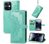 Fertuo Coque pour Ulefone Note 16 Pro, Portefeuille Étui Housse en Cuir à Rabat avec Porte Carte, Chiusura Magnetica [Motif de Mandala] Flip Cover Case Antichoc pour Ulefone Note 16 Pro, Vert