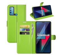 Fertuo Coque pour Wiko Power U30, Antichoc Portefeuille Étui Housse en Cuir à Rabat Flip Cover Case avec Silicone Bumper, Porte Carte, Béquille, Boucle Magnétique pour Wiko Power U30, Vert