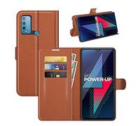 Fertuo Coque pour Wiko Power U30, Antichoc Portefeuille Étui Housse en Cuir à Rabat Flip Cover Case avec Silicone Bumper, Porte Carte, Béquille, Boucle Magnétique pour Wiko Power U30, Marron
