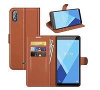 Fertuo Coque pour Wiko Y51, Antichoc Portefeuille Étui Housse en Cuir à Rabat Flip Cover Case avec Silicone Bumper, Porte Carte, Béquille, Boucle Magnétique pour Wiko Y51, Marron