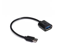 Fertuo Type C Mâle vers USB 3.1 Femelle Host OTG Câble Compatible avec Samsung Galaxy Tab A11 / A9 / A8 / A7 / S11 / S10+ / S9 / S8 / S7 / S6 / S6 Lite / S5e / S4 / avec iPhone 17/16 Pro, 18cm, Noir