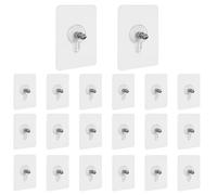 Feruchun 20 Pièces Vis Adhesif Mural,Crochet Autocollant avec Vis,Clous de Suspension Auto-Adhésifs pour Cuisines et Salles de Bains,Sans Poinçon (5cm*8cm)