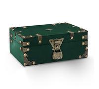 Feruchun Coffre Tresor Bois,Boite Tresor Code,24x17x9.5cm,Coffre au Trésor Vintage pour Soirée à Thème Pirate,Rangement et Décoration (Vert)