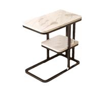 feryitao Salon Carré Canapé Table D'appoint Mobilier en Métal Minimaliste Pratique Chevet Double Étagère de Rangement