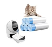 Ferypet Lot de 100 sacs à litière pour chat avec cordon de serrage, capacité de 37 à 40 litres, sacs à déchets pour bac à litière robot 3/4, doublures de tiroir à déchets - 63,5 x 40 cm