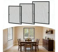 Ferzone Moustiquaire Fenetre Fixe sans percage 80 x 100cm, Moustiquaire avec cadre amovible en aluminium, Moustiquaires protection contre les insectes recoupable, anthracite