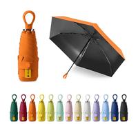 FESDMOH Mini Parapluie de poche, Parapluie Pliant, Ultra-léger, Compact, Parasol portable, pour Hommes et Femmes (Orange)