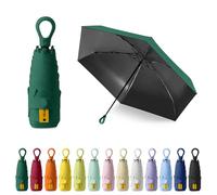 FESDMOH Mini Parapluie de poche, Parapluie Pliant, Ultra-léger, Compact, Parasol portable, pour Hommes et Femmes (Vert foncé)
