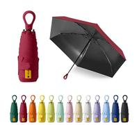 FESDMOH Mini Parapluie de poche, Parapluie Pliant, Ultra-léger, Compact, Parasol portable, pour Hommes et Femmes (Bordeaux)