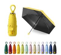 FESDMOH Mini Parapluie de poche, Parapluie Pliant, Ultra-léger, Compact, Parasol portable, pour Hommes et Femmes (Jaune)