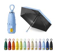FESDMOH Mini Parapluie de poche, Parapluie Pliant, Ultra-léger, Compact, Parasol portable, pour Hommes et Femmes (Bleu ciel)