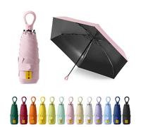 FESDMOH Mini Parapluie de poche, Parapluie Pliant, Ultra-léger, Compact, Parasol portable, pour Hommes et Femmes (Rose)