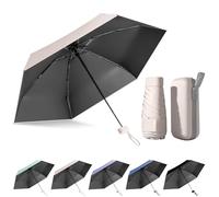 FESDMOH Mini Parapluie, Parapluie Pliant, Ombrelle Anti Uv, Mini Parapluie de Poche, Voyage, Poche Solide, avec Boîte de Rangement