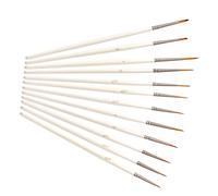 Fesjoy 12 Premium Tipped Miniature Brushes, Ideal for Fine Detail Painting, Nylon Hairs with Fine Tips, Comfy Wooden Handle for Control, Hand Crafted for No Loose Hairs, Paint on
