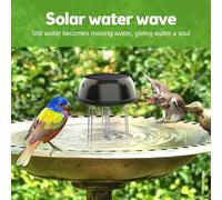 Fesjoy Agitateur d'eau Solaire pour Bain d'oiseaux, Machine à Vagues Tranquilles avec Support en Acier Inoxydable, Empêche la Reproduction des Moustiques, Noir