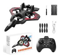 Fesjoy Avion RC 2,4 G Avion de Chasse RC télécommandé en Mousse EPP 3 Modes de Vitesse Fonction sans Tête 1 ncerclant avec Maintien D'altitude 360 Rouleau pour (Rouge)