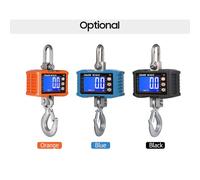 Fesjoy Balance Suspendue Industrielle, Balance de Grue Robuste, écran LCD, Maintien des Données pour les Chantiers Construction, Pêche, Activités Plein Air pour L'industrie Sidérurgique (Noire)