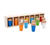 Fesjoy Bouteille Jeu de Correspondance de Couleurs avec Design Réaliste | Jouet interactif en bois, améliore les compétences cognitives, divers modes de jeu, activité familiale engageante, adapté